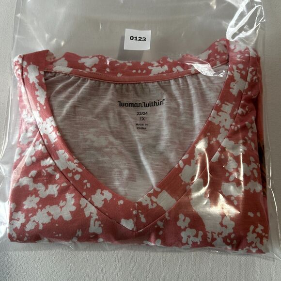 Woman Within Plus Size Watercolor‎ Tunic Women Tops size  1X (22/24) - Picture 9 of 10